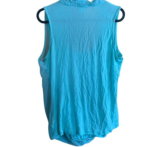Sleeveless Venus Womens Draped Light Blue Top Size L Polyester Casual - Picture 6 of 9